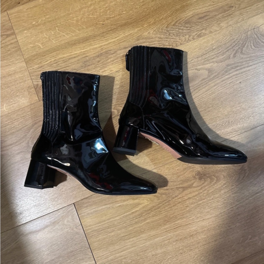 Aquazzura Saint honore patent leather ankle boots 40.5 new